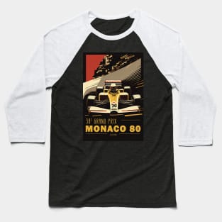 1980 Monaco Grand Prix Travel Poster Baseball T-Shirt